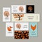 Business cards collection, foxy tree design