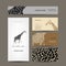 Business cards collection, giraffe pattern