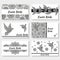 Business cards with creative decorative birds and flowers. Black and white colors.