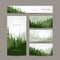 Business cards design with green forest background