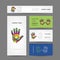 Business cards design with hand, massage