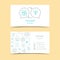 Business cards for psychology help. Promotional products. Line icons. Flat design. Vector