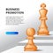 Business carrier promotion. growth worker. Goal and strategy concept. Successful with analysis tactical. Illustration chess pawn