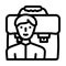 business case expertise line icon vector illustration