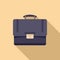 Business case icon flat vector. Work briefcase