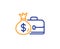 Business case line icon. Portfolio and Salary. Vector