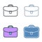 Business case vector outline icon set.