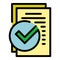Business certification icon color outline vector