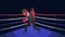 Business chance and success concept. Fighting in boxing ring. Businessman wearing boxing gloves. Sparring fight. Loop animation.
