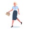 Business character with briefcase running. Business woman rushing i