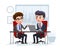 Business character job interview vector concept.