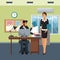 Business characters in office scene