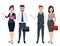 Business characters vector set with male and female business persons