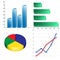 Business charts infographics linear circular and column