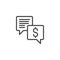 Business chat dialogue line icon