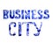 Business city sign made of blue watercolour. Watercolour textured collection.