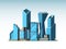 Business cityscape landscape. Urban background with office corporate buildings glass tower vector background