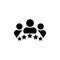 Business client vector icon, people group with 5 stars