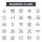 Business clubs line icons, signs, vector set, outline illustration concept
