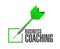 business coaching check dart sign concept