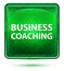Business Coaching Neon Light Green Square Button