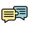 Business collaboration chat conversation icon color outline vector