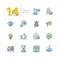 Business - colored modern single line icons set