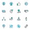 Business communication filled outline icons set