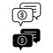 Business communication icon vector set. online trading illustration sign collection. online money symbol or logo.