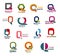 Business company trend design letter Q icons