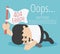 Business Concept Cartoon Illustration businessman sleep with fat