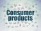 Business concept: Consumer Products on Digital Data Paper background