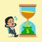 Business concept convert time to money with businessman