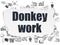 Business concept: Donkey Work on Torn Paper background