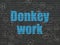 Business concept: Donkey Work on wall background