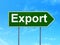 Business concept: Export on road sign background
