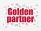 Business concept: Golden Partner on wall background