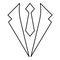 Business concept Jacket and tie cravat Suit for wedding Men\\\'s clothing in dress clothes Representative idea icon outline black