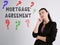 Business concept about MORTGAGE AGREEMENT question marks with phrase on the side