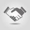 Business concept. Partnership, handshake icon. Teamwork and friendship. Flat vector image.