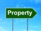 Business concept: Property on road sign background