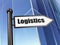 Business concept: sign Logistics on Building background