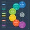 Business concept with six options. Web Template of a info chart, diagram or presentation. Vector infographic of technology or