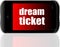 Business concept. text dream ticket . Detailed modern smart phone