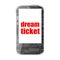 Business concept. text dream ticket . Detailed modern smart phone isolated on white