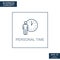 Business concept, web icon from thin lines. Personal Time - Vector