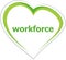 Business concept, workforce word on love heart