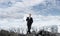 Business conceptual image of businessman in ruins