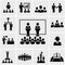 Business conference and presentation icons