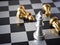 Business confrontation battle make by chess